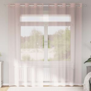 Pood24 rõngastihendiga kardinad 2 tk Heleroosa 140x245 cm