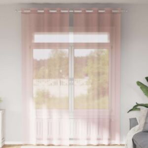 Pood24 rõngastihendiga kardinad 2 tk Heleroosa 140x300 cm