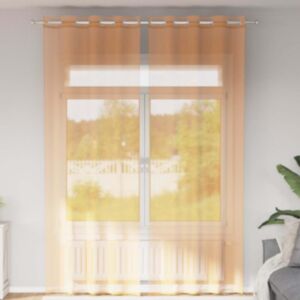 Pood24 Voile kardinad rõngastihendiga 2 tk Oranž 140x260 cm
