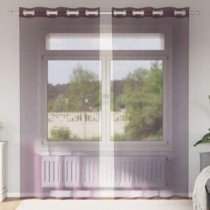 Pood24 Voile kardinad läbivõredega 2 tk Lilla 140x245 cm