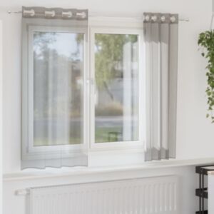 Pood24 rõngastihendiga kardinad 2 tk helehall 140x175 cm