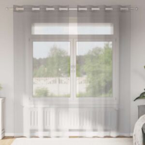 Pood24 rõngastihendiga kardinad 2 tk helehall 140x225 cm