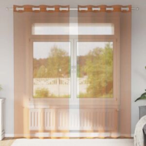 Pood24 Voile kardinad rõngastega 2 tk Terrakota