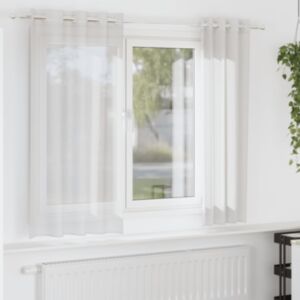 Pood24 Voile kardinad koos rõngastihenditega 2 tk Valge