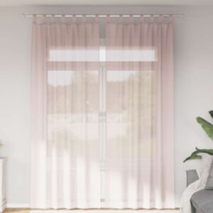 Pood24 Voile kardinad varrastega taskutega 2 tk Heleroosa