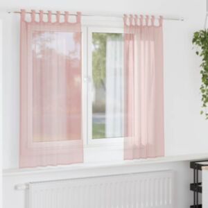 Pood24 Voile kardinad varrastega taskutega 2 tk Roosa
