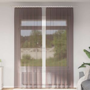 Pood24 Voile Kardinad Tab Topiga 2 tk Pruun