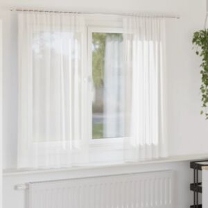 Pood24 Aasadega Voile kardinad 2 tk valge 140x140 cm