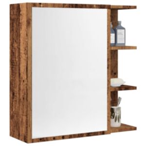 Pood24 Vannitoa peegelkapp Vana puit 62,5x20,5x64 cm Tehniline puit