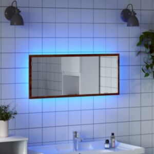 Pood24 LED vannitoapeegel pruun tamm 100x8,5x37 cm projekteeritud puit