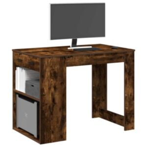 Pood24 kirjutuslaud sahtli ja riiuliga suitsutatud tamm 102x62x77,5 cm