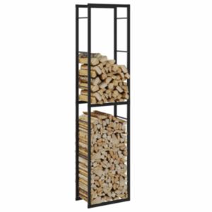Pood24 küttepuude rest, must, 50x30x209 cm, teras
