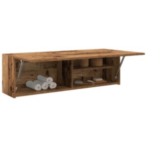 Pood24 vannitoa seinakapp, vana puit, 100 x 25 x 30 cm, tehispuit
