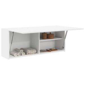 Pood24 vannitoa seinakapp, valge, 100 x 25 x 40 cm, tehispuit