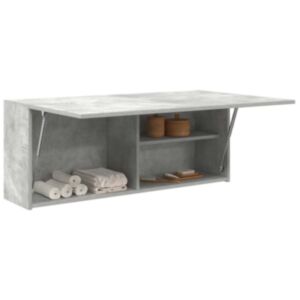 Pood24 vannitoa seinakapp, betoonhall, 100 x 25 x 40 cm, tehispuit