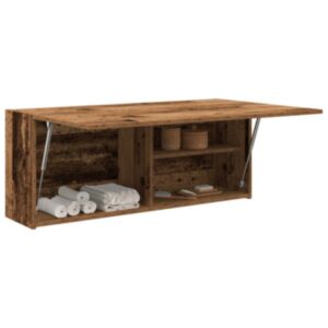 Pood24 vannitoa seinakapp, vana puit, 100 x 25 x 40 cm, tehispuit
