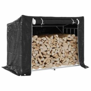 vidaxL küttepuude riiul vihmakattega 151x80,5x110,5 cm tsingitud teras