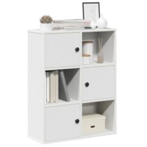 Pood24 raamatualus, valge, 60x24x76,5 cm, tehispuit