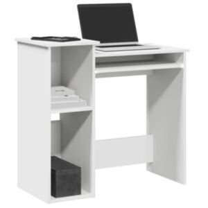 Pood24 riiulitega kirjutuslaud Valge 84x40x78 cm Engineered Wood