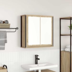 Pood24 vannitoa seinakapp peegliga sonoma tamm 60x21x60 cm