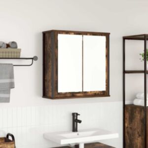 Pood24 vannitoa seinakapp peegliga suitsutamm 60x21x60 cm