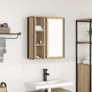 Pood24 vannitoa seinakapp peegliga sonoma tamm 50x21x60 cm
