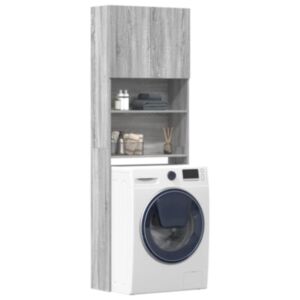 Pood24 pesumasinakapp, hall Sonoma tamm, 64 x 24 x 190 cm, tehispuit