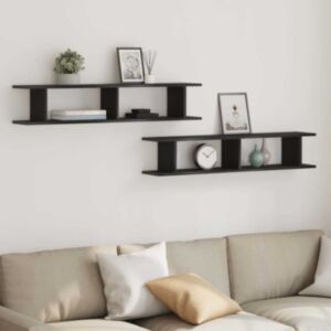 Pood24 seinariiulid 2 tk, must tamm, 105x18x20 cm, tehispuit