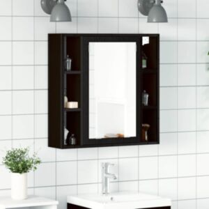 Pood24 vannitoa peegelkapp, must tamm, 60 x 16 x 60 cm, tehispuit