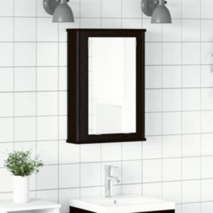 Pood24 vannitoa peegelkapp, must tamm, 42 x 12 x 60 cm, tehispuit