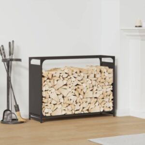 Pood24 küttepuude rest, must, 90x28x65 cm, külmvaltsitud teras