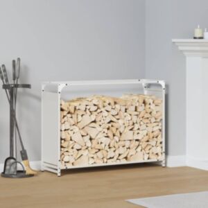 Pood24 küttepuude rest, valge, 90x28x65 cm, külmvaltsitud teras