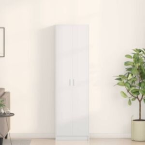 Pood24 Kapp Valge 55x25x189 cm Puitlaastplaadist