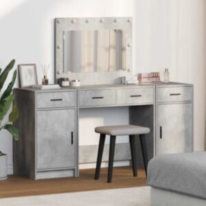 Pood24 3-osaline riietuslauakomplekt koos LED-ga, betoonhall, tehispuit