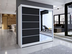Гардероб Бар III-biały / czarny + lustro
