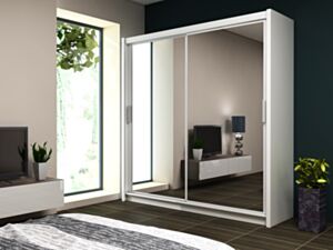 Skapis Bercy 203-balts / lustra