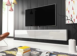 TV galds DLONE 180-biały / biały połysk