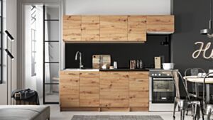 Virtuves mēbeles MIR-ELENA 240-dąb artisan / czarny