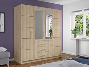 Skapis Lily D4-dąb sonoma / lustro