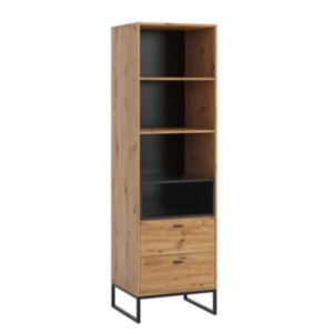 Skapis OLIER R60 OL04-dąb amatnieks / dąb amatnieks + czarny