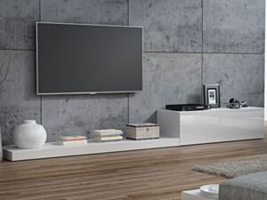 TV galds Rifo-biały / biały połysk